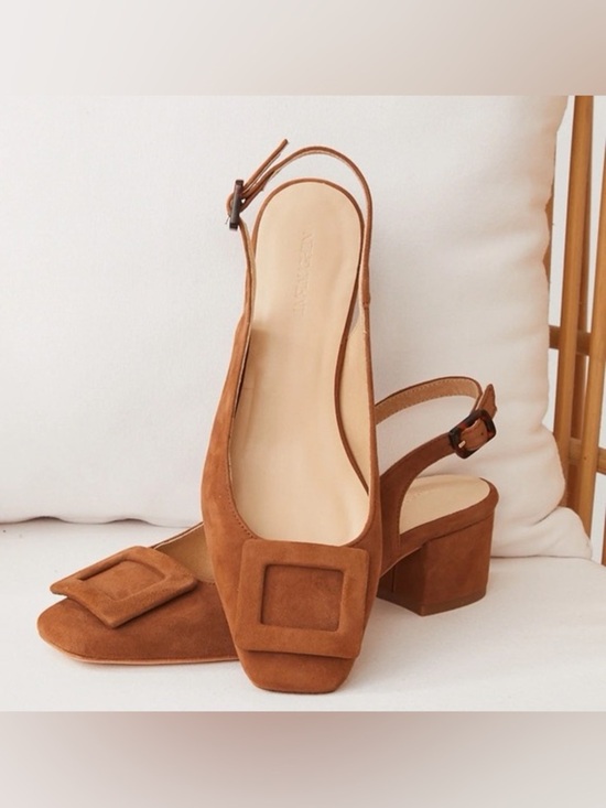 J Mclaughlin Shoes - J.McLaughlin Frenchette Suede Slingback Heels Size 7.5